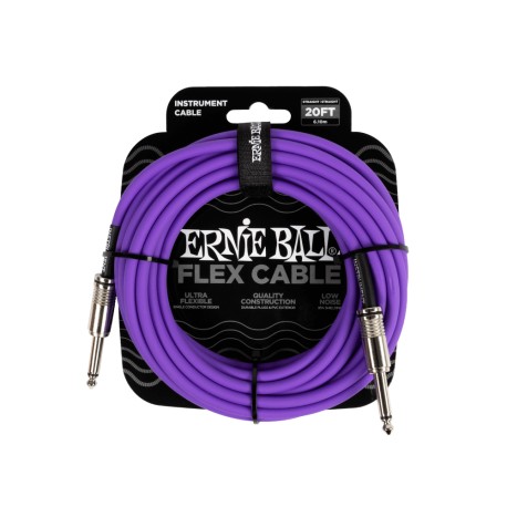 Ernie Ball - Cable de Audio 6.10 Mts., Morado (Recto/Recto) Mod.6420