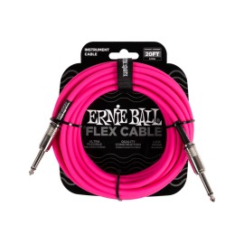 Ernie Ball - Cable de Audio 6.10 Mts., Rosa (Recto/Recto) Mod.6418