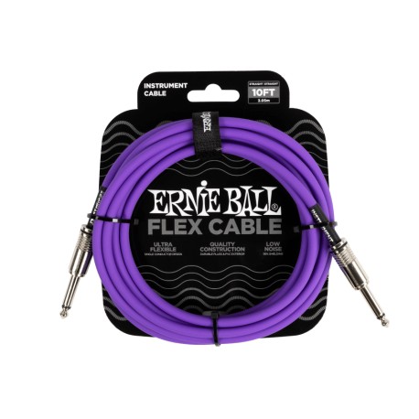 Ernie Ball - Cable de Audio 3.048 Mts., Morado (Recto/Recto) Mod.6415