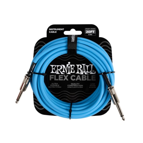 Ernie Ball - Cable de Audio 6.10 Mts., Azul (Recto/Recto) Mod.6417