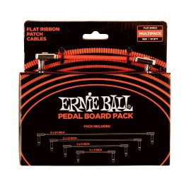 Ernie Ball - Cables de Audio Angulado/Angulado para Pedal Board, Color: Rojo Tamaño: Varios Mod.6404
